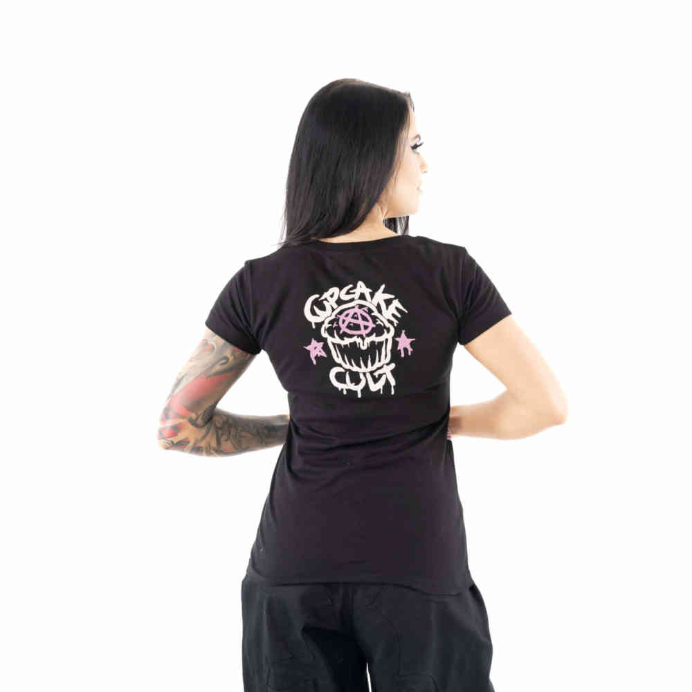 Cupcake Cult - Idgaf Dames T-shirt - Zwart